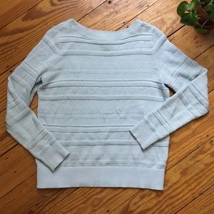 Loft Blue Textured Stripe Sweater